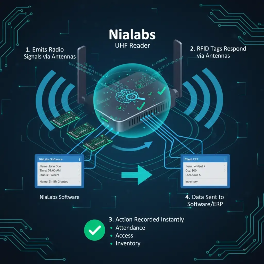 UHF RFID Reader Working